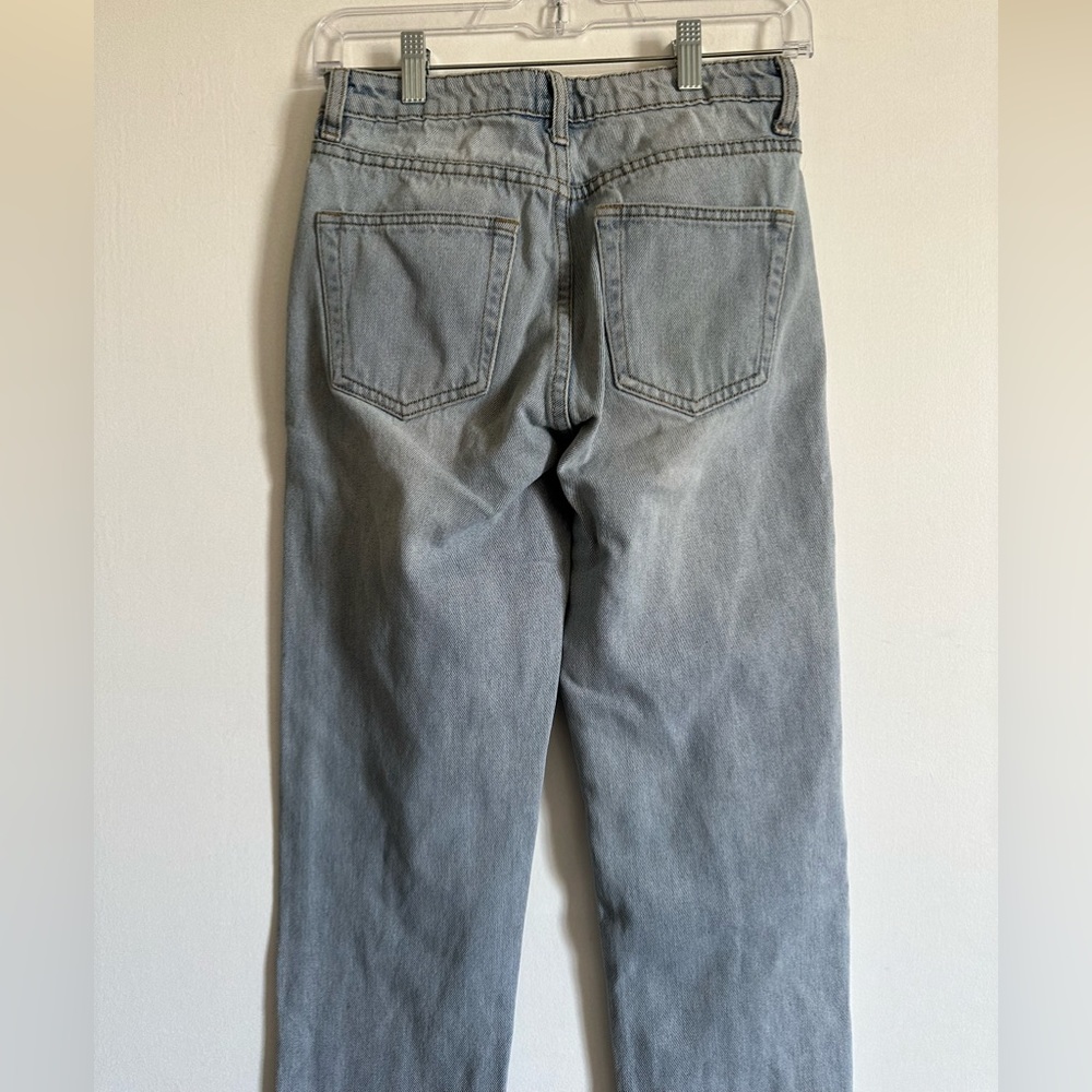 Princess Polly Lightwash Cotton Denim Straight Leg Jeans Size 2 EUC - Picture 4 of 8